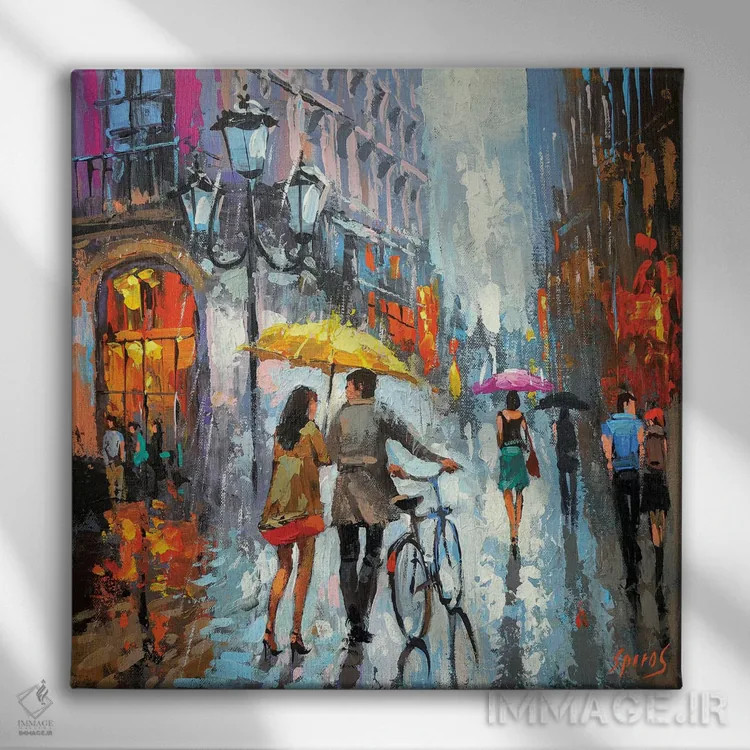 تابلو در یک روز ابری اثر دمیتری اسپیروس - نمای روبهرو روی دیوار