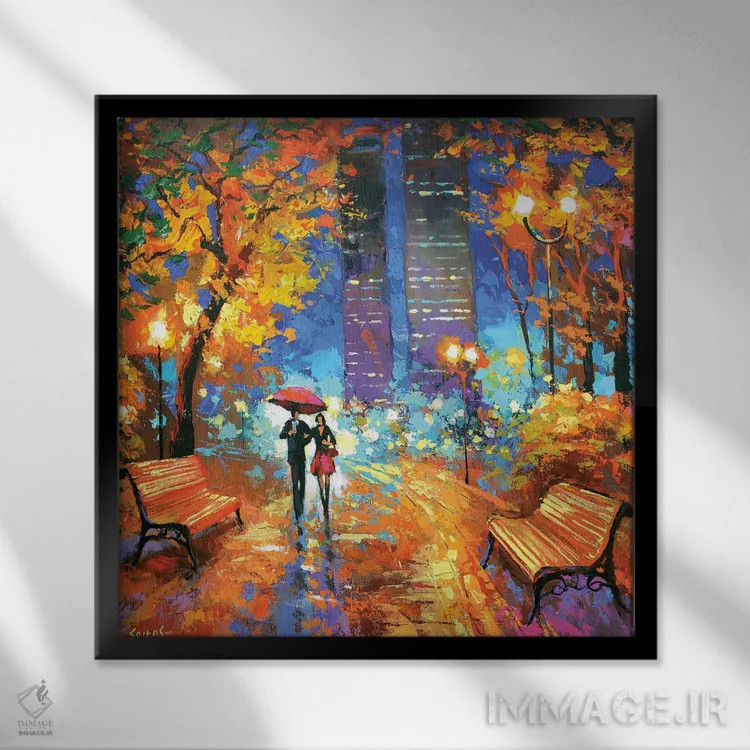 تابلو عطر شبانه اثر دمیتری اسپیروس - نمای قابدار مشکی