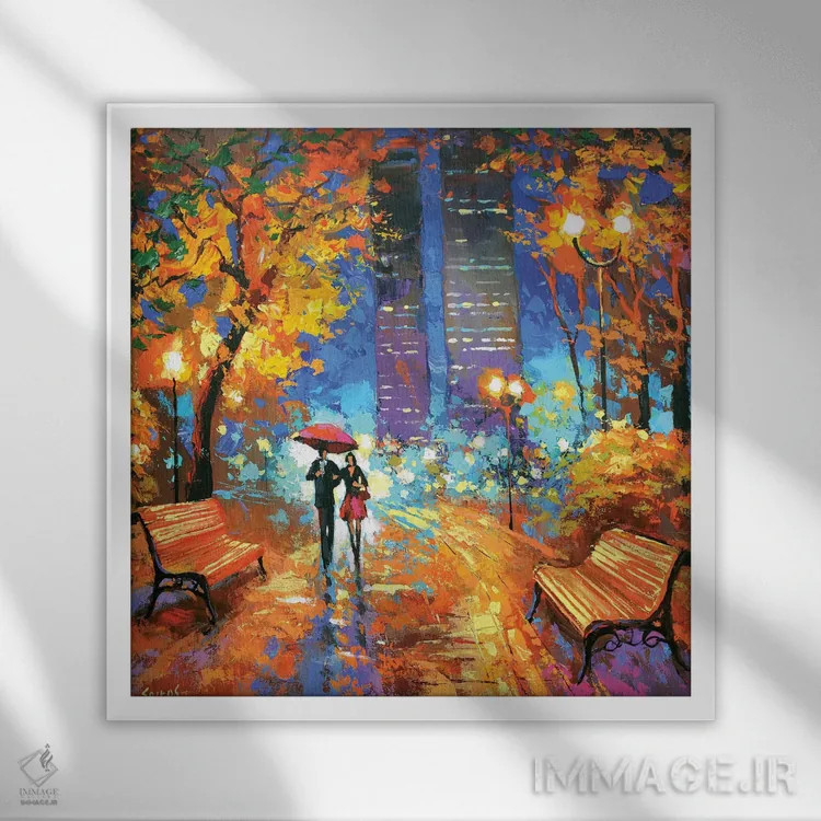 تابلو عطر شبانه اثر دمیتری اسپیروس - نمای قابدار سفید