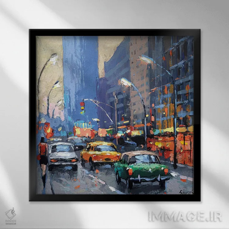 تابلو طرح شبانه اثر دمیتری اسپیروس - نمای قابدار مشکی