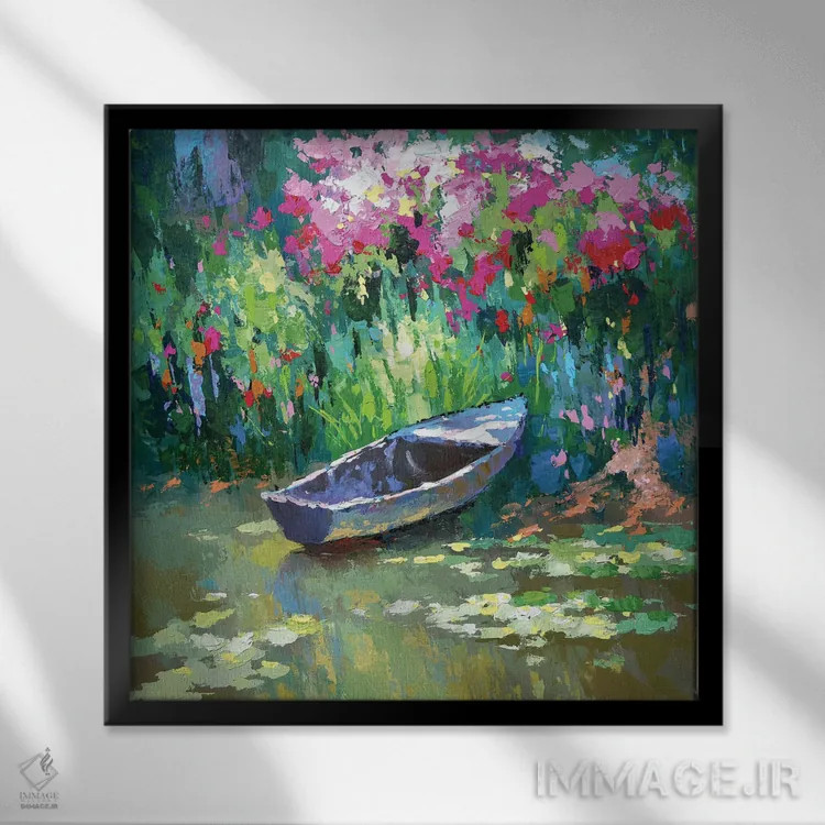 تابلو حوضچه قدیمی اثر دمیتری اسپیروس - نمای قابدار مشکی