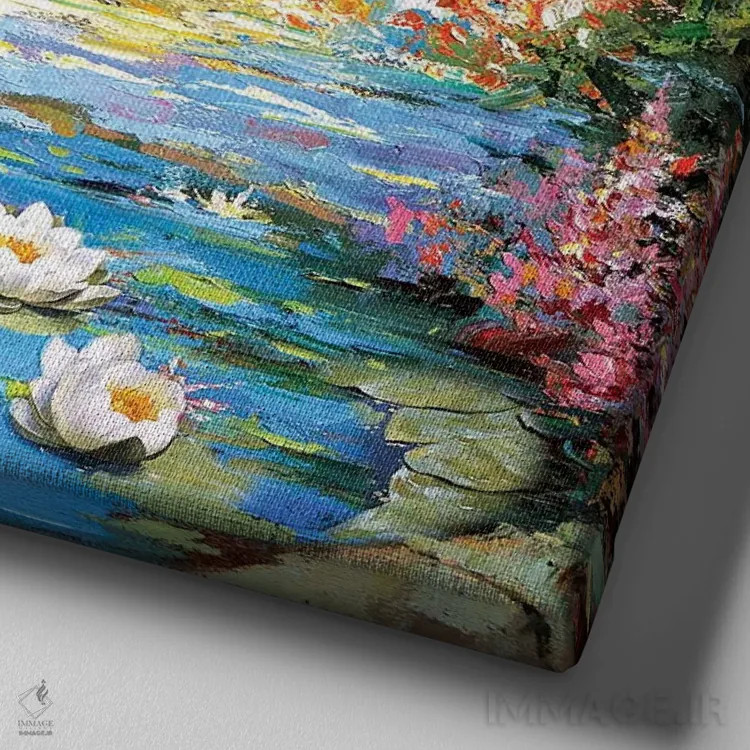 تابلو حیاط قدیمی اثر دمیتری اسپیروس - نمای نزدیک بافت بوم