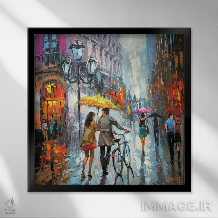 تابلو در یک روز ابری اثر دمیتری اسپیروس - نمای قابدار مشکی