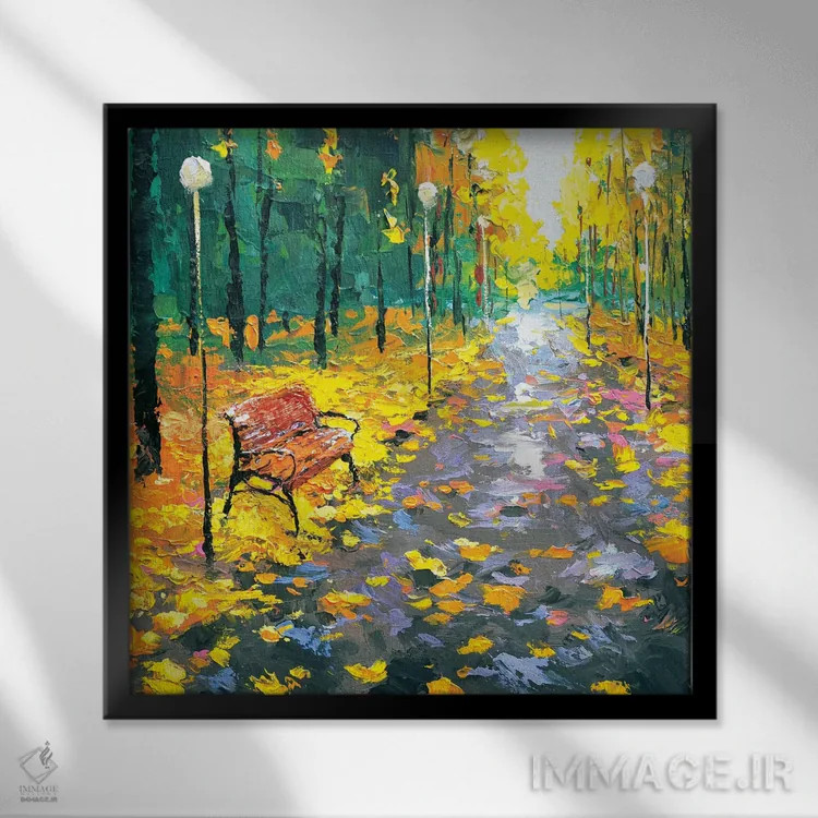 تابلو کوچه بارانی اثر دمیتری اسپیروس - نمای قابدار مشکی