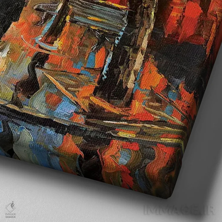 تابلو باران سپتامبر اثر دمیتری اسپیروس - نمای نزدیک بافت بوم