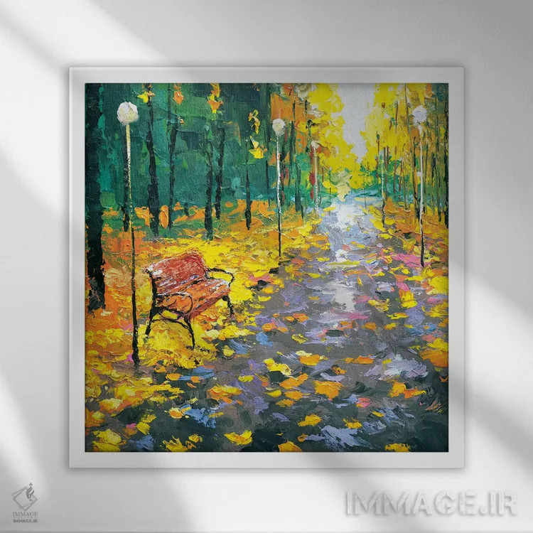 تابلو کوچه بارانی اثر دمیتری اسپیروس - نمای قابدار سفید