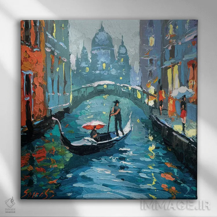 تابلو کانالهای ونیزی اثر دمیتری اسپیروس - نمای روبهرو روی دیوار
