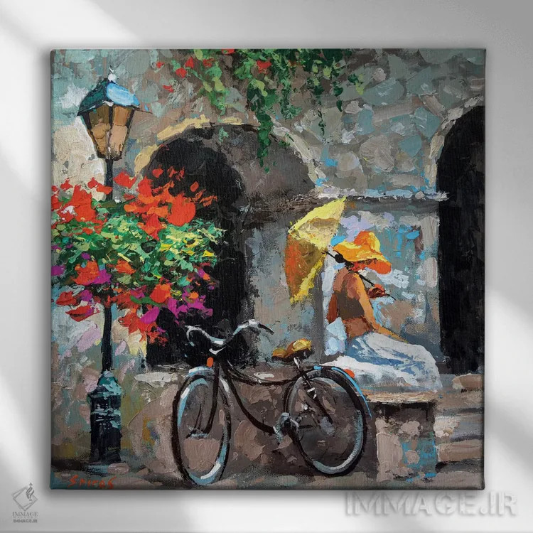 تابلو در انتظار تو اثر دمیتری اسپیروس - نمای روبهرو روی دیوار