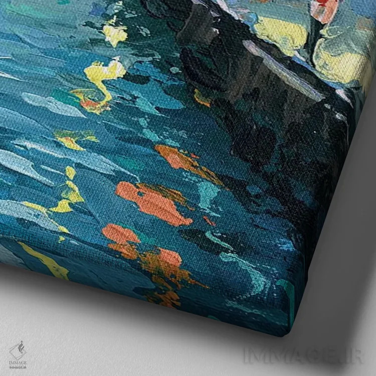 تابلو کانالهای ونیزی اثر دمیتری اسپیروس - نمای نزدیک بافت بوم