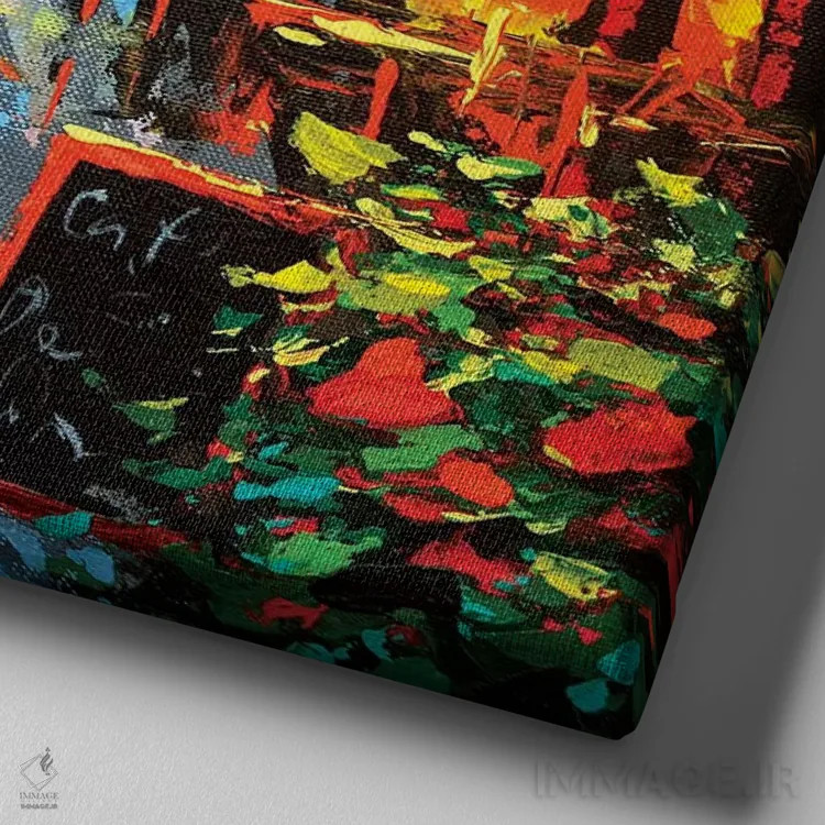 تابلو پیادهروی در شهر اثر دمیتری اسپیروس - نمای نزدیک بافت بوم