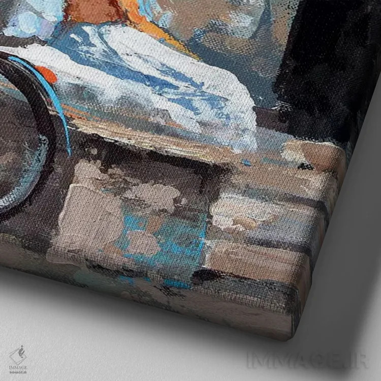 تابلو در انتظار تو اثر دمیتری اسپیروس - نمای نزدیک بافت بوم