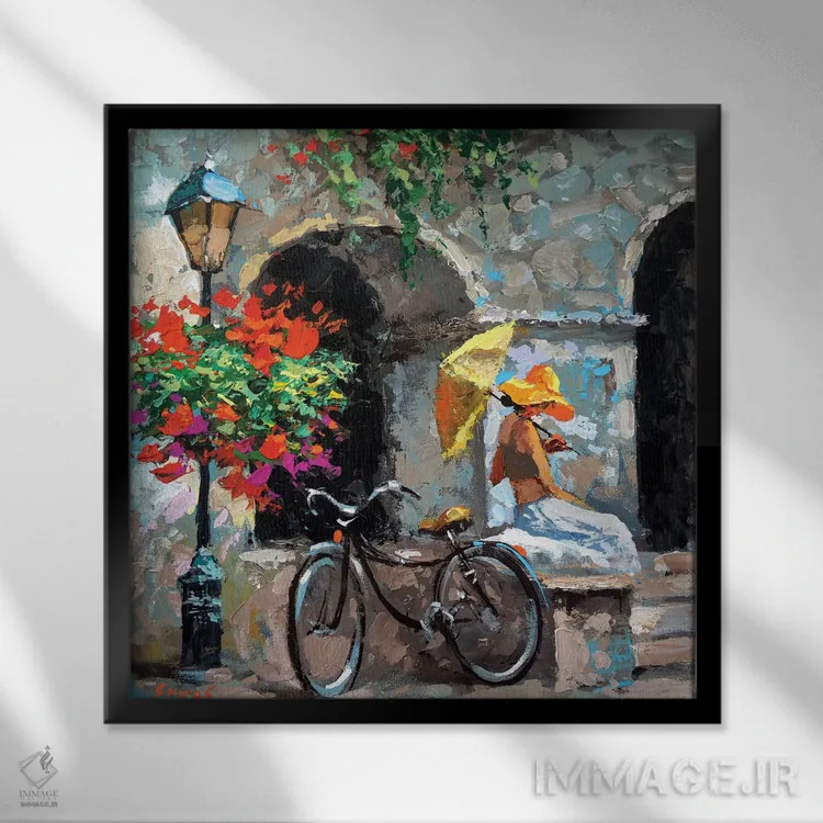 تابلو در انتظار تو اثر دمیتری اسپیروس - نمای قابدار مشکی