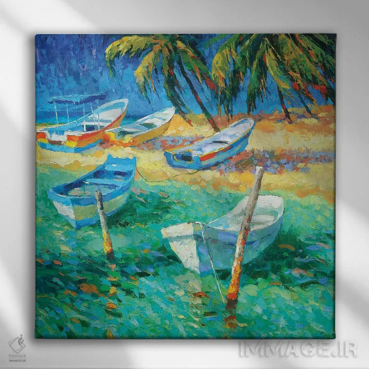 تابلو روز کاریبب (کارائیب) اثر دمیتری اسپیروس - نمای روبهرو روی دیوار