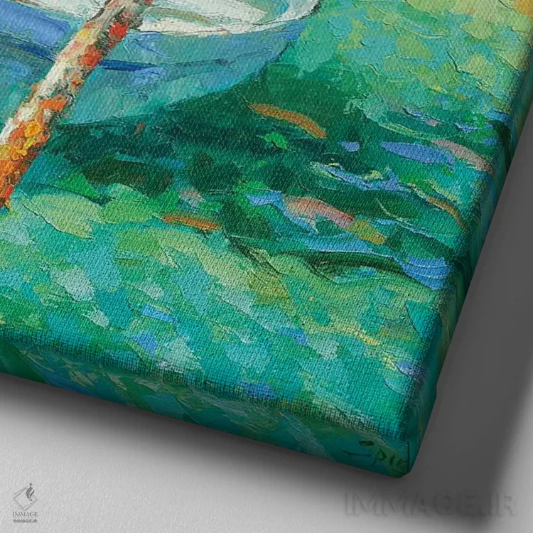 تابلو روز کاریبب (کارائیب) اثر دمیتری اسپیروس - نمای نزدیک بافت بوم