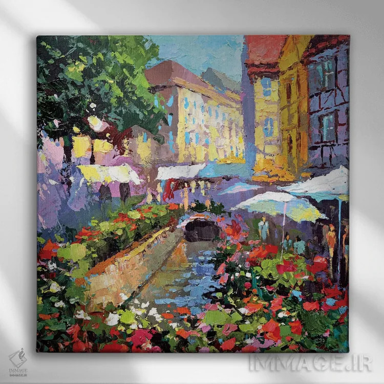 تابلو در کافه اثر دمیتری اسپیروس - نمای روبهرو روی دیوار