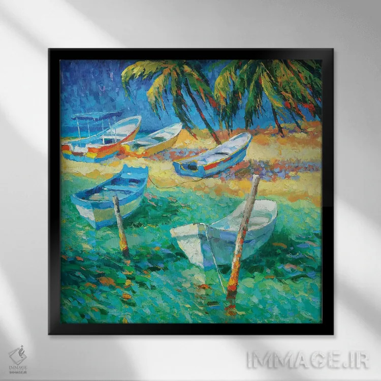 تابلو روز کاریبب (کارائیب) اثر دمیتری اسپیروس - نمای قابدار مشکی