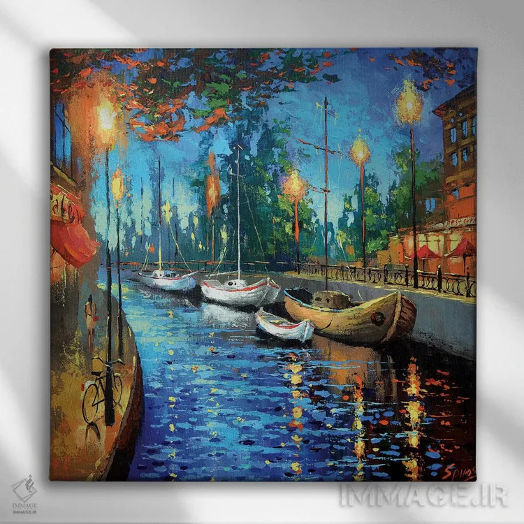 تابلو شهر رویاهای من اثر دمیتری اسپیروس - نمای روبهرو روی دیوار