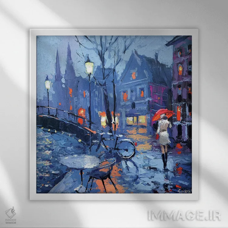 تابلو در کنار پل اثر دمیتری اسپیروس - نمای قابدار سفید