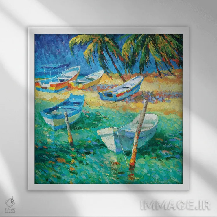 تابلو روز کاریبب (کارائیب) اثر دمیتری اسپیروس - نمای قابدار سفید