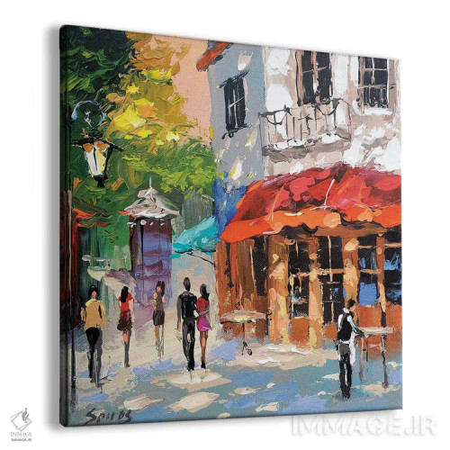 تابلو صبح در کافه اثر دمیتری اسپیروس - نمای پرسپکتیو محصول