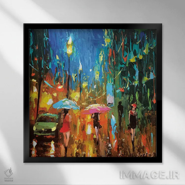 تابلو شب زمرباور اثر دمیتری اسپیروس - نمای قابدار مشکی