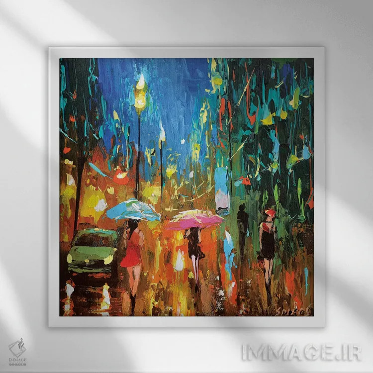 تابلو شب زمرباور اثر دمیتری اسپیروس - نمای قابدار سفید