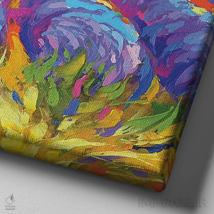 تابلو عصر در توسکانی (ایتالیا) اثر دمیتری اسپیروس - نمای نزدیک بافت بوم