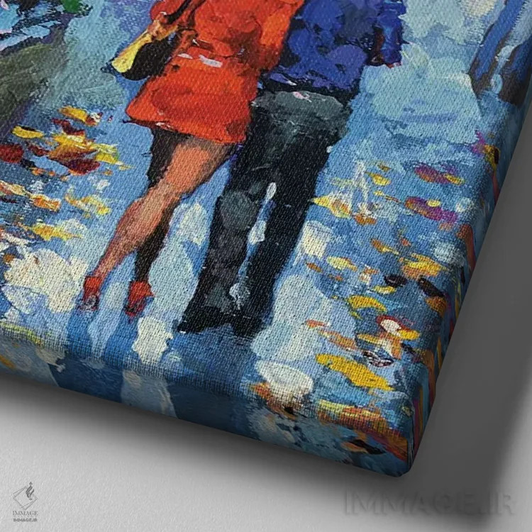 تابلو عصر پاییزی اثر دمیتری اسپیروس - نمای نزدیک بافت بوم