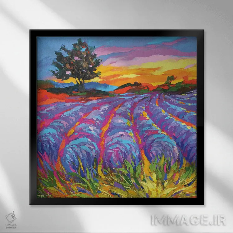 تابلو عصر در توسکانی (ایتالیا) اثر دمیتری اسپیروس - نمای قابدار مشکی