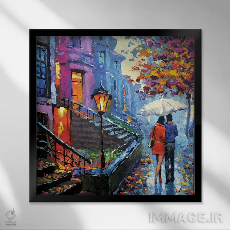 تابلو عصر پاییزی اثر دمیتری اسپیروس - نمای قابدار مشکی