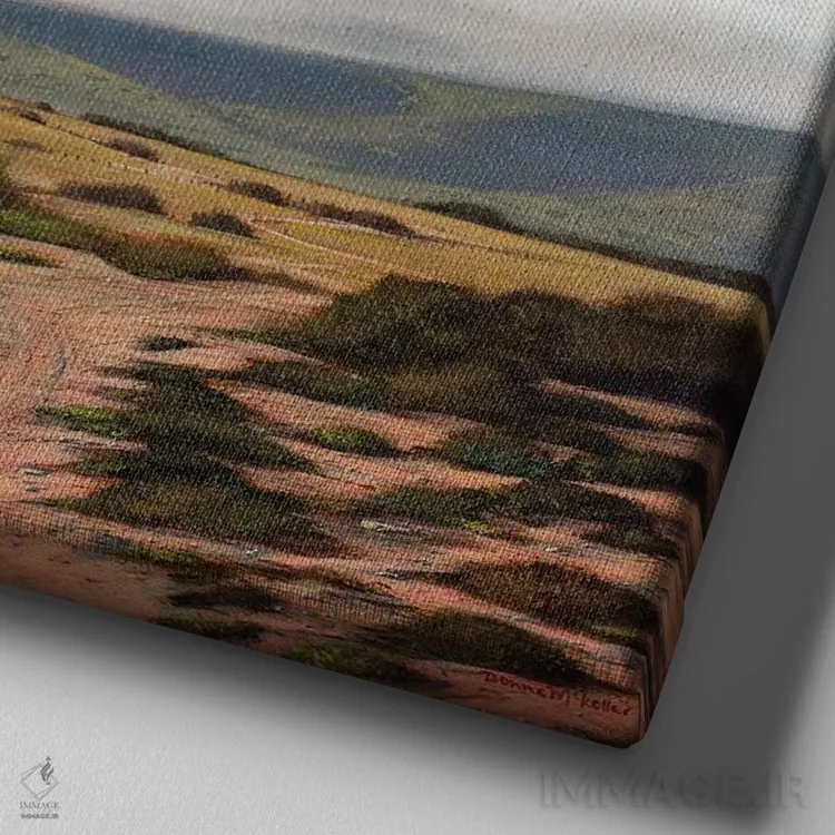 تابلو انبار قرمز اثر دانا مککلار - نمای نزدیک بافت بوم