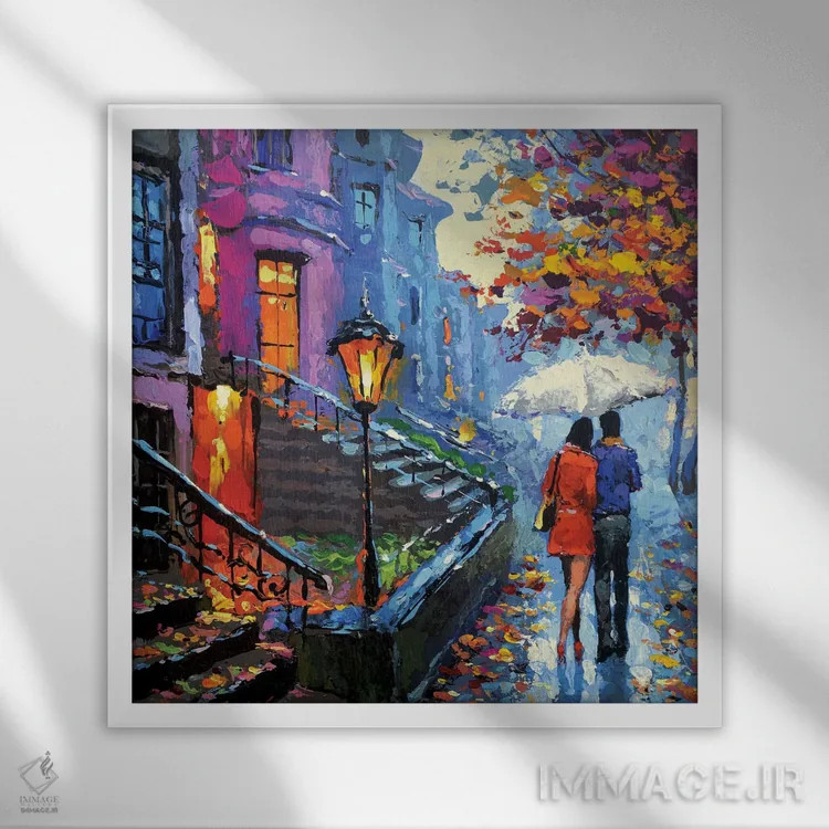 تابلو عصر پاییزی اثر دمیتری اسپیروس - نمای قابدار سفید