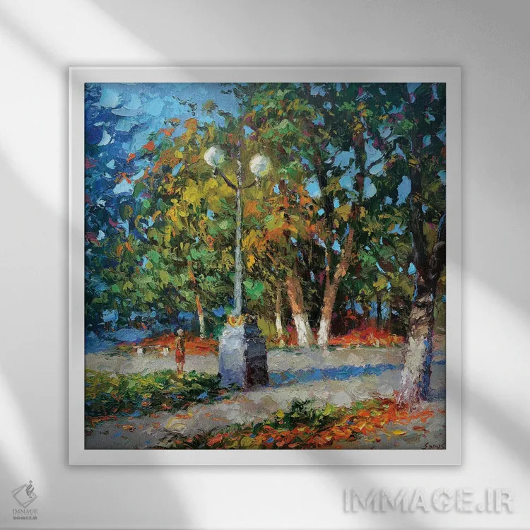 تابلو در اواخر سپتامبر اثر دمیتری اسپیروس - نمای قابدار سفید