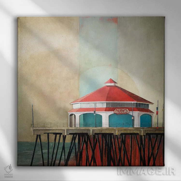 تابلو اسکله هانتینگتون (آمریکا) اثر دانا مککلار - نمای روبهرو روی دیوار