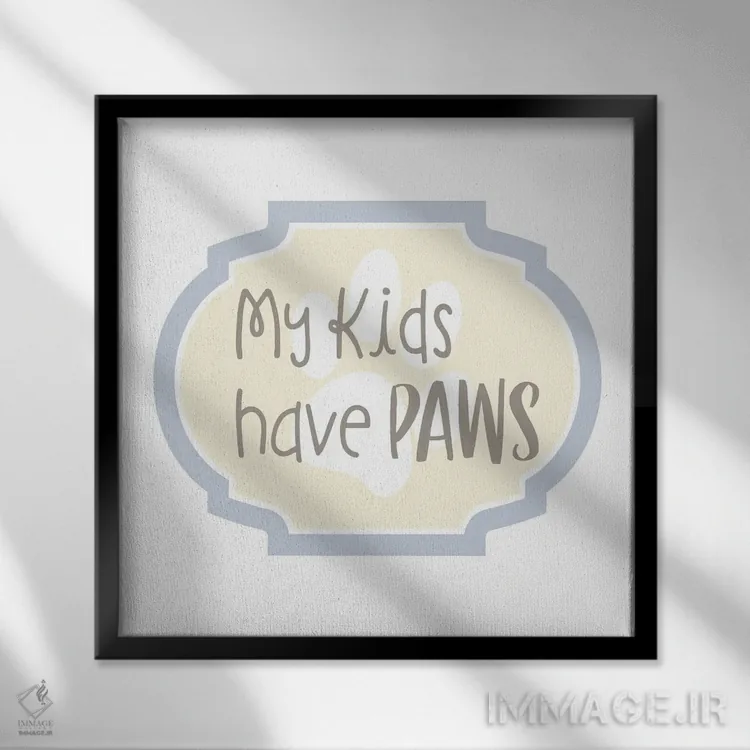 تابلو بچههای من پنجه دارند ۲ (حیوانات خانگی) اثر دلورس ناسکرنت - نمای قابدار مشکی