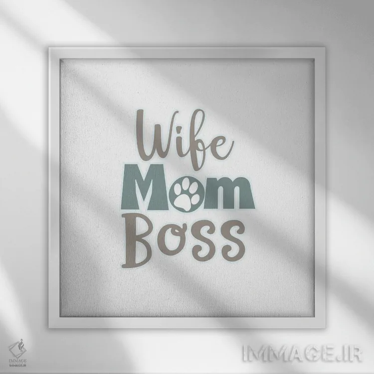 تابلو همسر، مادر، رئیس اثر دلورس ناسکرنت - نمای قابدار سفید