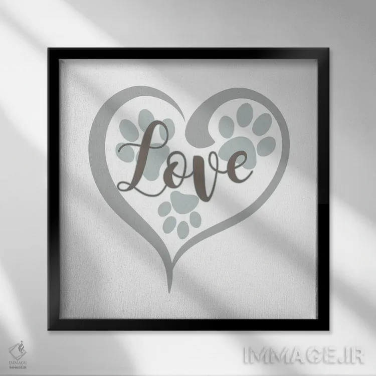 تابلو عشق با پنجهها اثر دلورس ناسکرنت - نمای قابدار مشکی