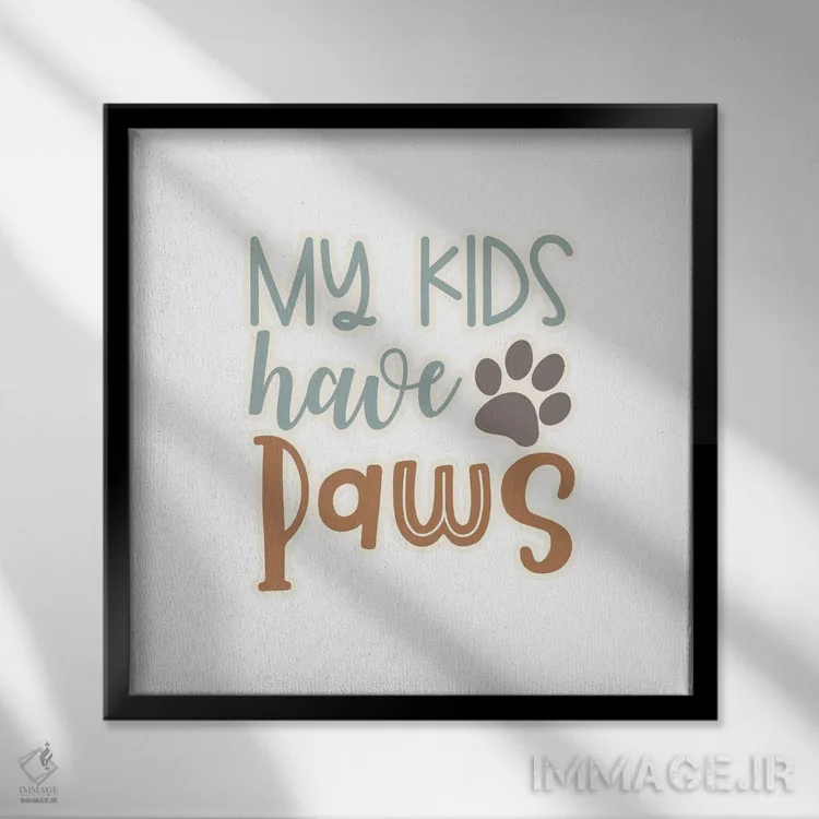 تابلو بچههای من پنجه دارند ۲ اثر دلورس ناسکرنت - نمای قابدار مشکی