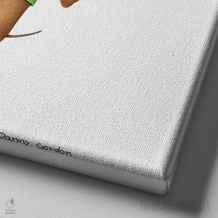 تابلو داشهوند با بادکنکهای هاتداگ اثر دنی گوردون - نمای نزدیک بافت بوم