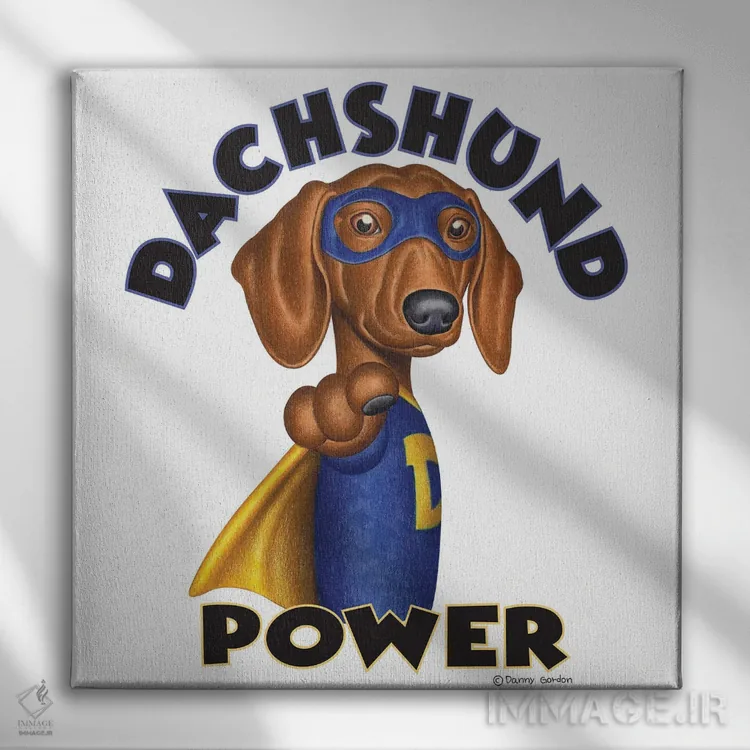 تابلو داشهوند ابرقهرمان پرقدرت اثر دنی گوردون - نمای روبهرو روی دیوار