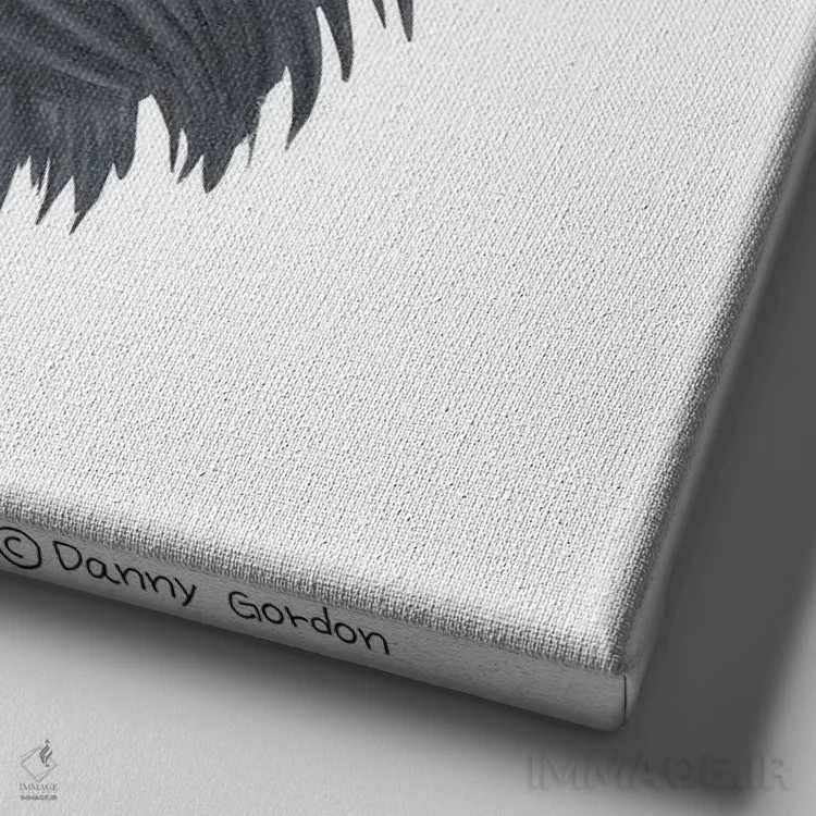 تابلو پرتره آفتنپینشر (نژاد سگ) اثر دنی گوردون - نمای نزدیک بافت بوم