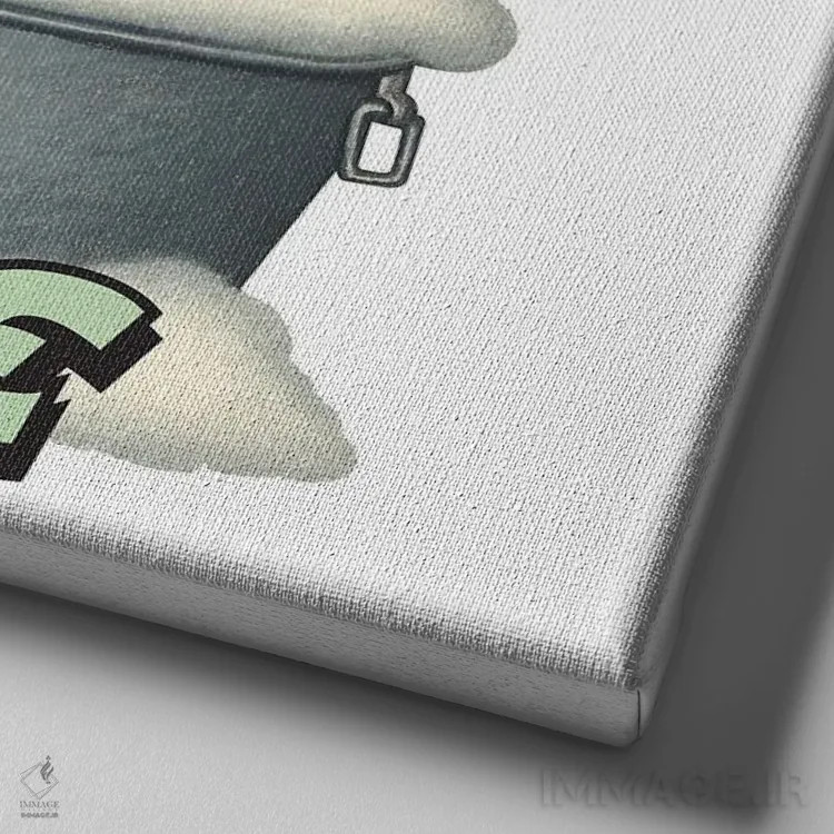 تابلو داشهوند تروتمیز اثر دنی گوردون - نمای نزدیک بافت بوم