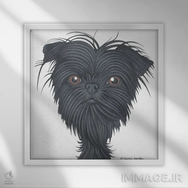 تابلو پرتره آفتنپینشر (نژاد سگ) اثر دنی گوردون - نمای قابدار سفید