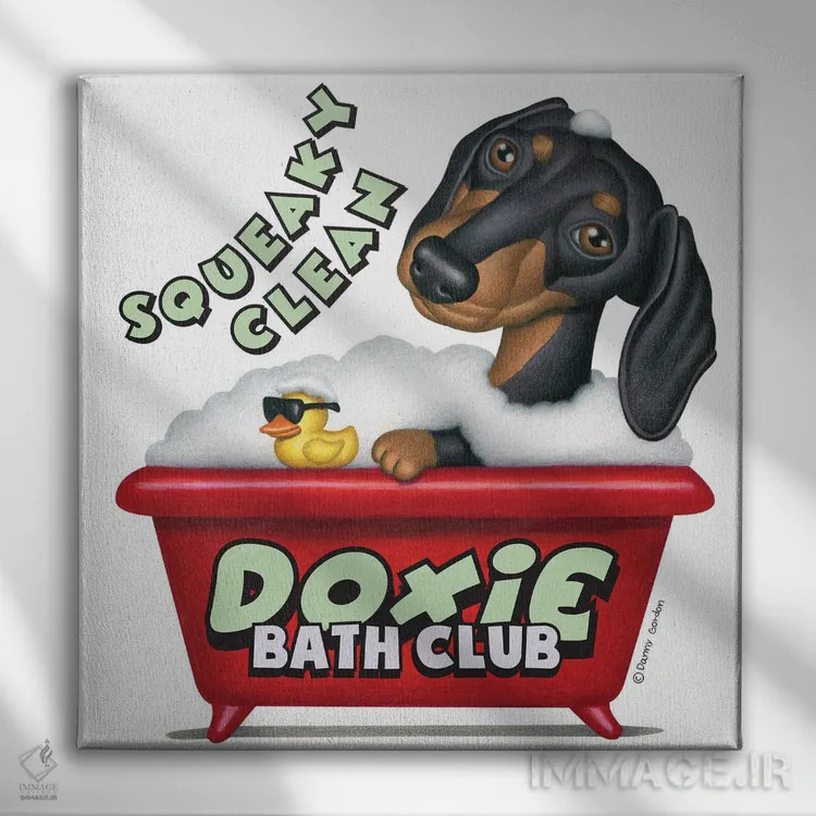 تابلو داشهوند سیاه تروتمیز اثر دنی گوردون - نمای روبهرو روی دیوار