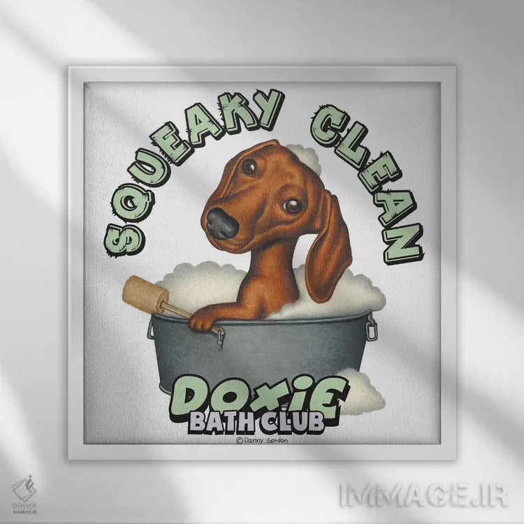 تابلو داشهوند تروتمیز اثر دنی گوردون - نمای قابدار سفید