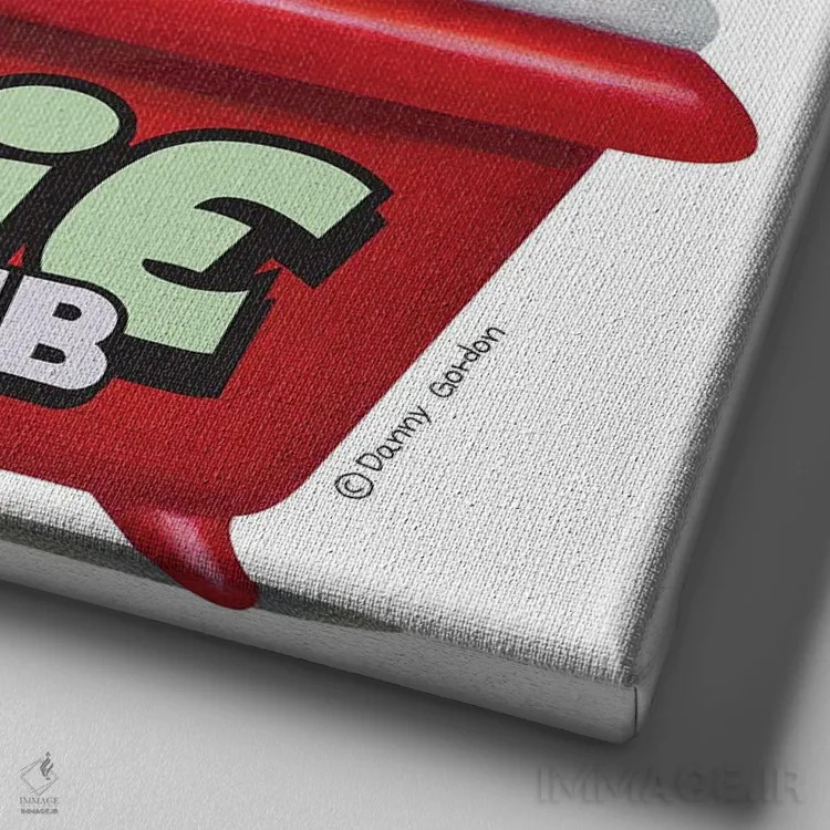 تابلو داشهوند سیاه تروتمیز اثر دنی گوردون - نمای نزدیک بافت بوم