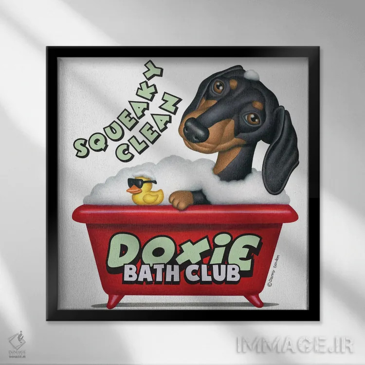 تابلو داشهوند سیاه تروتمیز اثر دنی گوردون - نمای قابدار مشکی