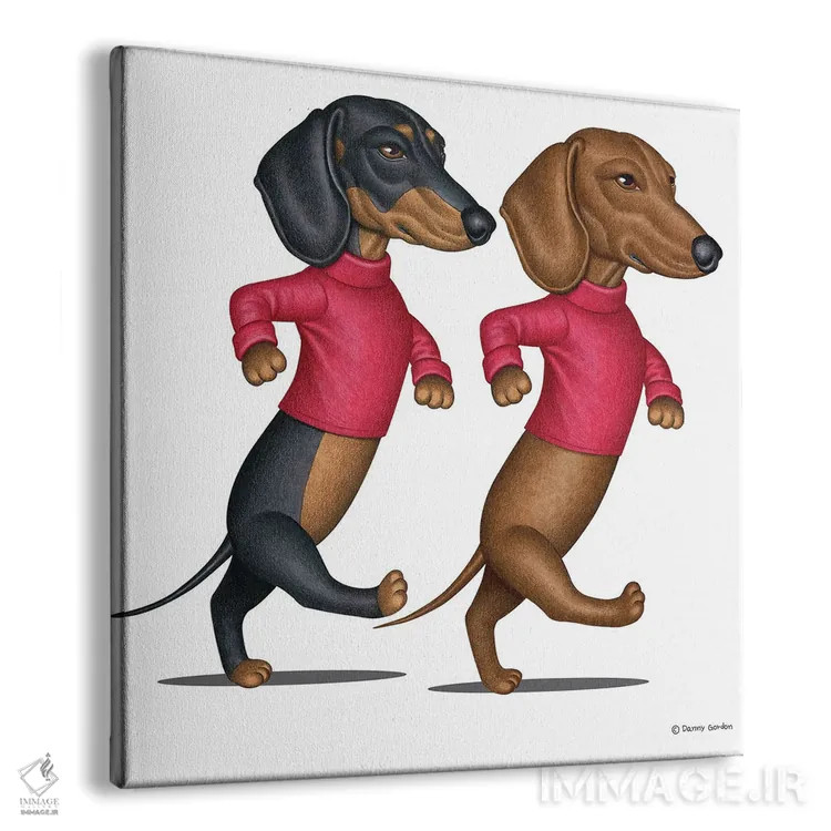 تابلو دو داشهوند با سرعت در حال راه رفتن اثر دنی گوردون - نمای پرسپکتیو محصول