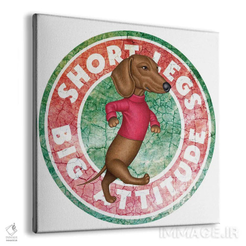 تابلو سگ داشهوند در حال قدم زدن در دایرهای با ظاهر قدیمی اثر دنی گوردون - نمای پرسپکتیو محصول