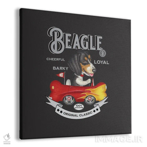 تابلو بیگل سهرنگ در ماشین استخوانی با سبک قدیمی اثر دنی گوردون - نمای پرسپکتیو محصول